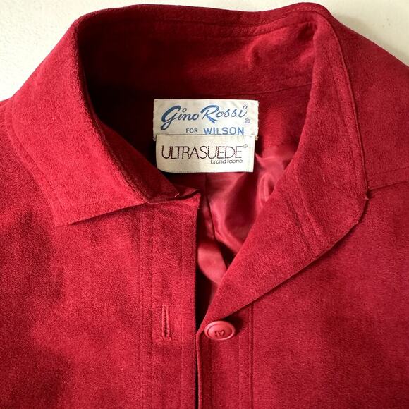 Vintage 1984 Gino Rossi Red Ultrasuede Jacket Size 10 Women's - Picture 2 of 7